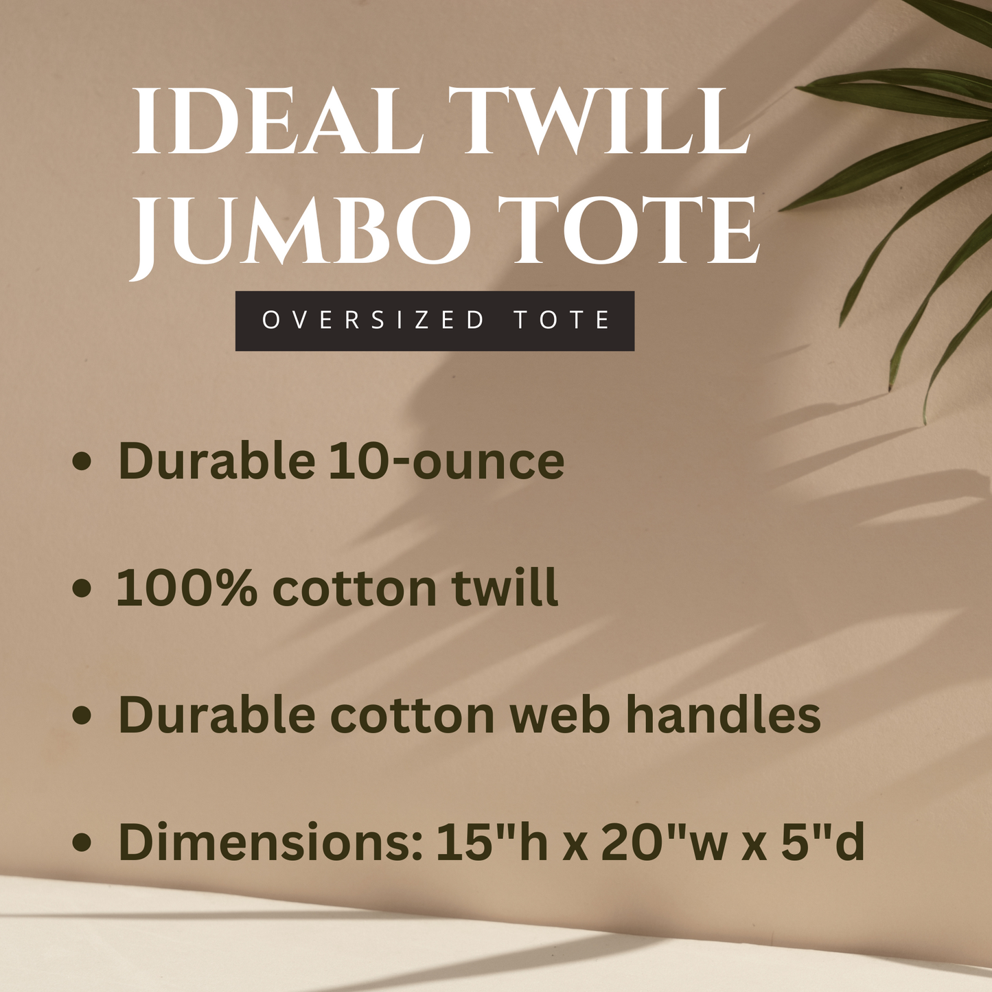 RESISTE TWILL COTTON TOTE BAG